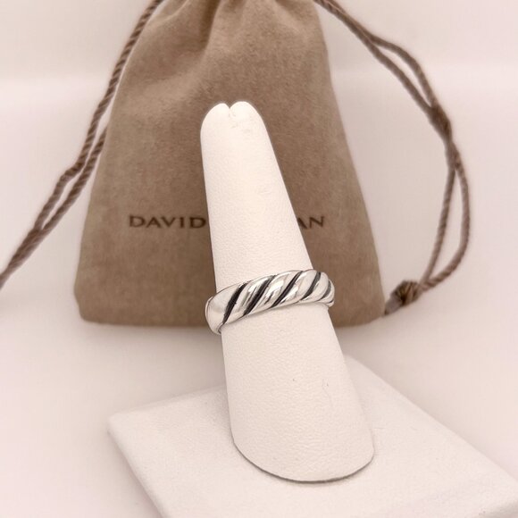 David Yurman 925 Sterling Silver 6mm Sculpted Cable Contour Ring Size 8US - Picture 4 of 4